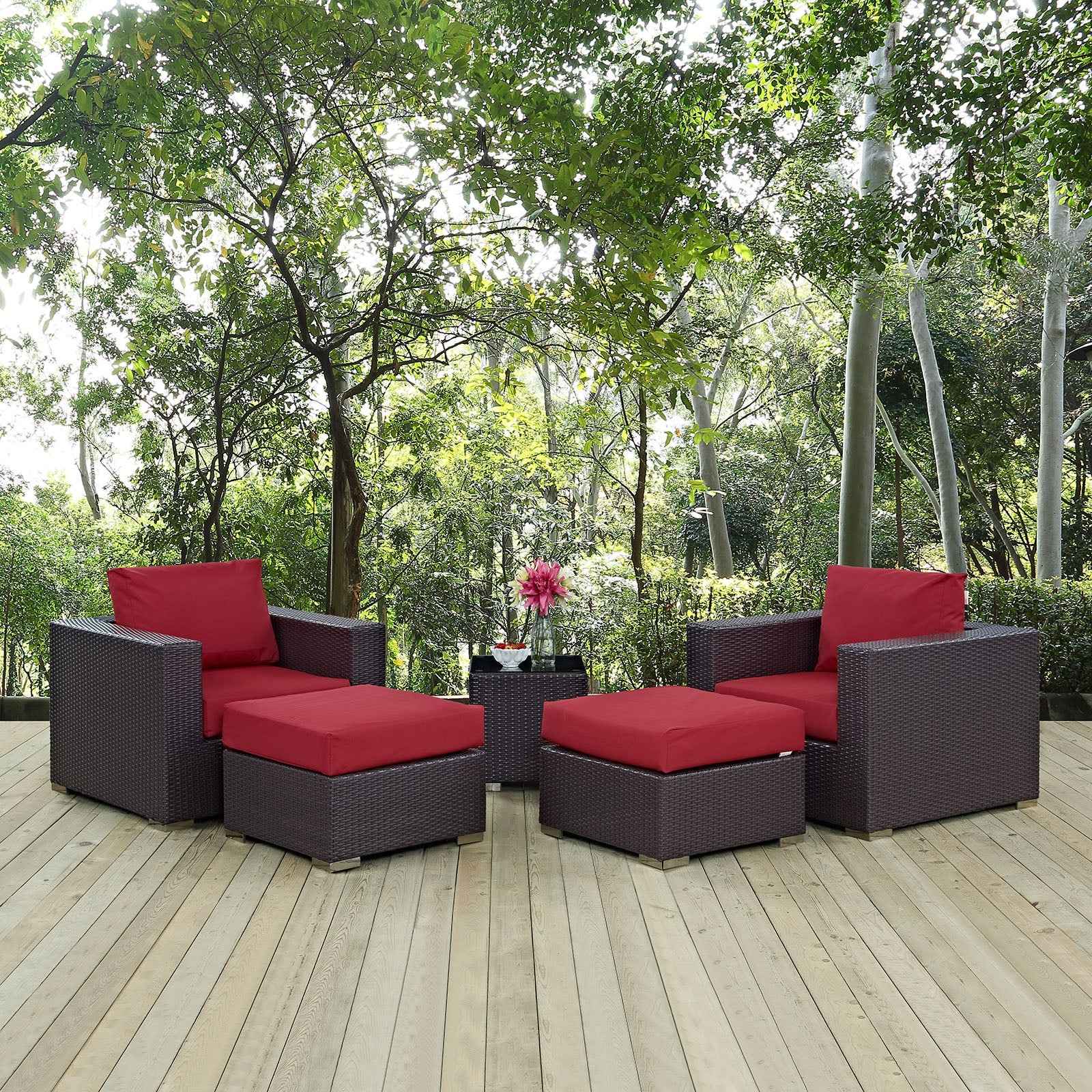 Modway Convene 5-Piece Outdoor Sectional Set