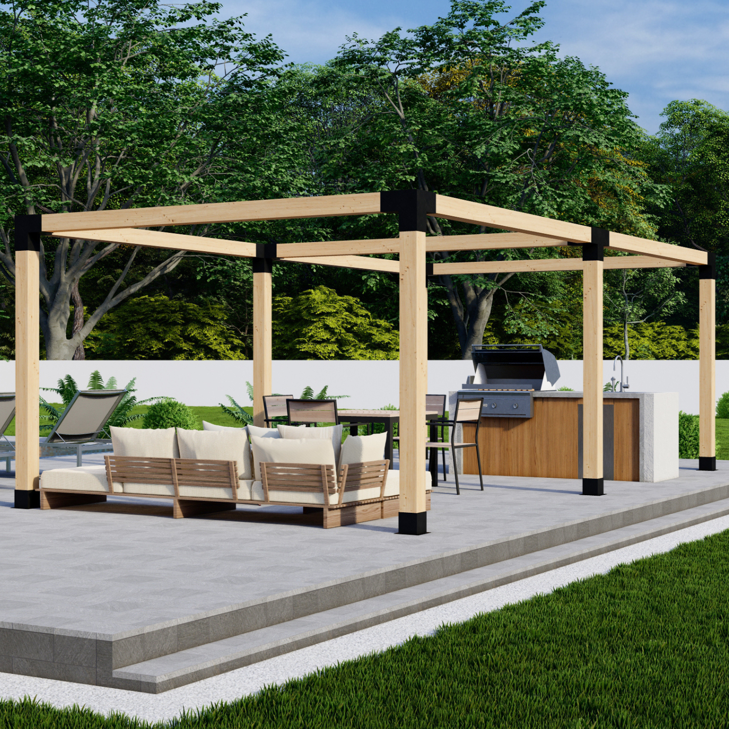 DIY Pergola Bracket Kit for a Freestanding Pergola Frame - Any Size Up to 24' x 12'