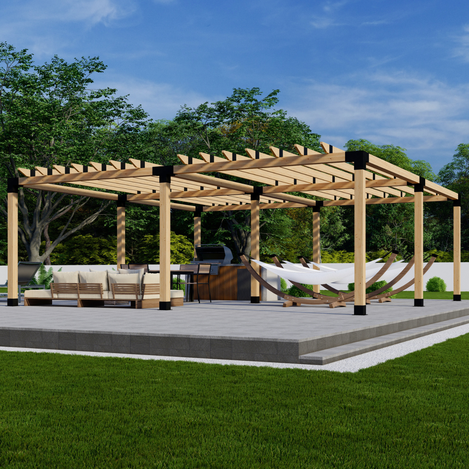 DIY Pergola Bracket Kit for a Freestanding Pergola With Roof Rafters - Any Size Up to 24' x 24'