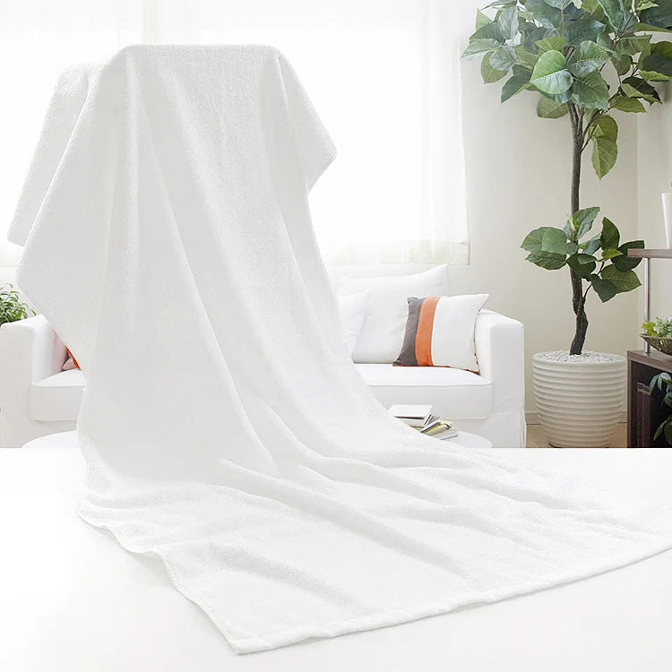 Hotel-Grade White Cotton Bath Towel