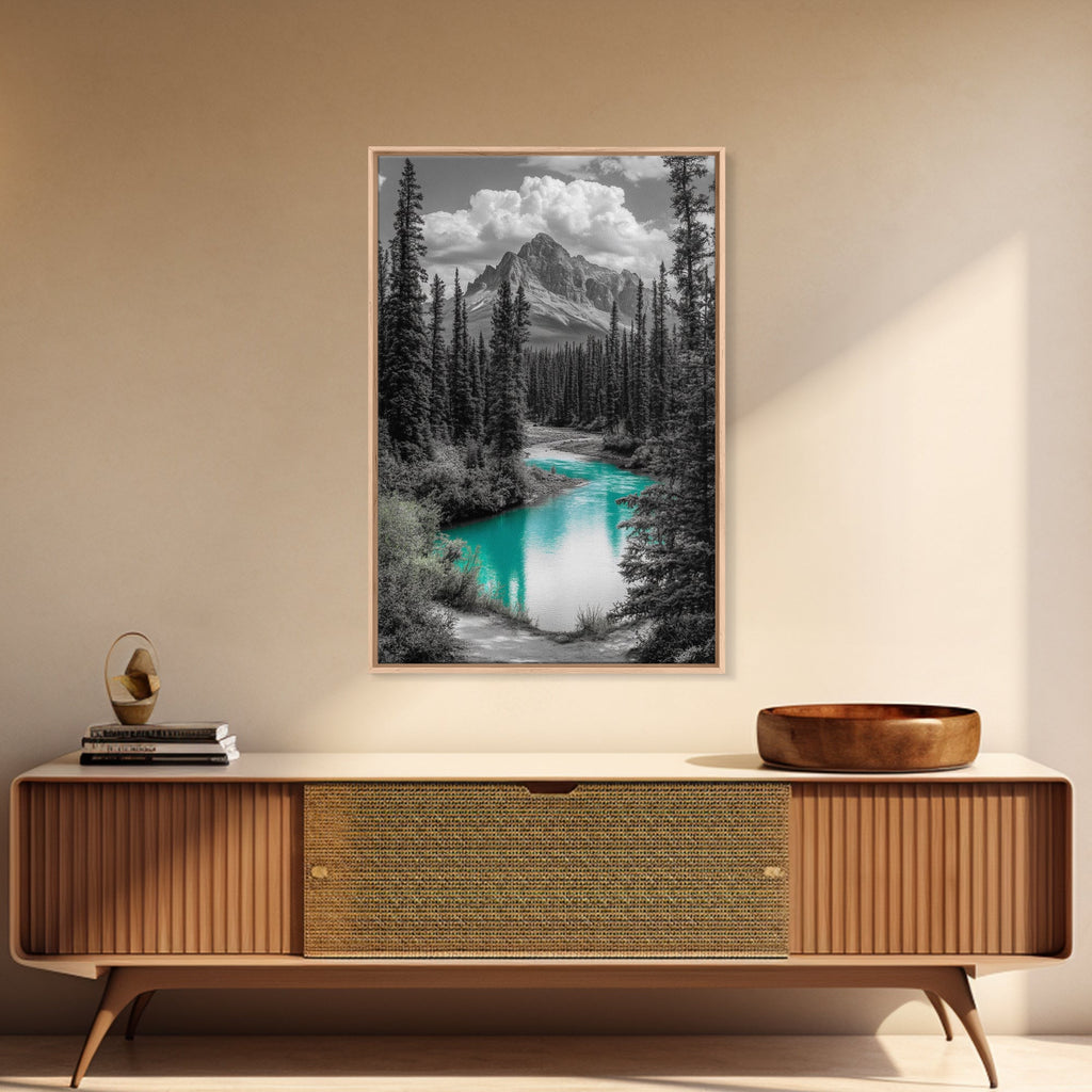 Mountain River Turquoise Stream Canvas Print