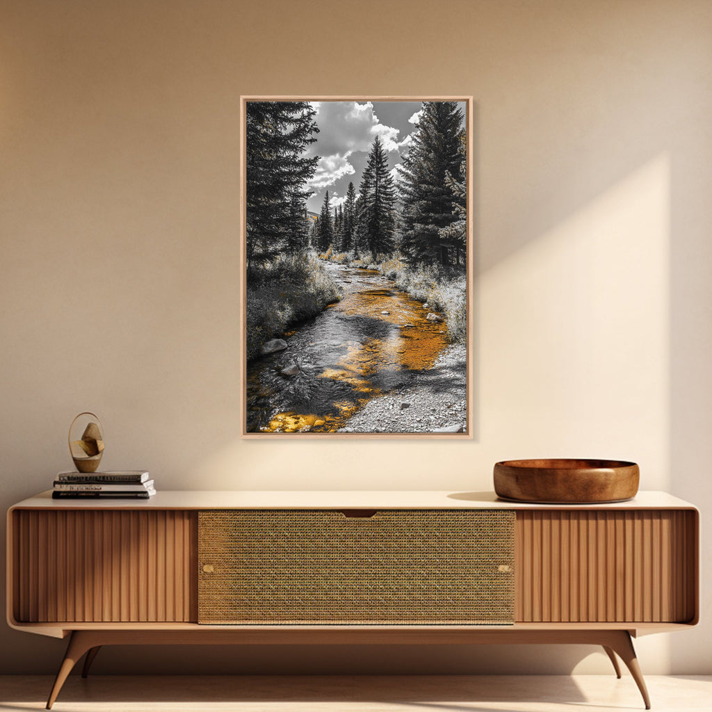 Forest Stream Autumn Glow Canvas Print