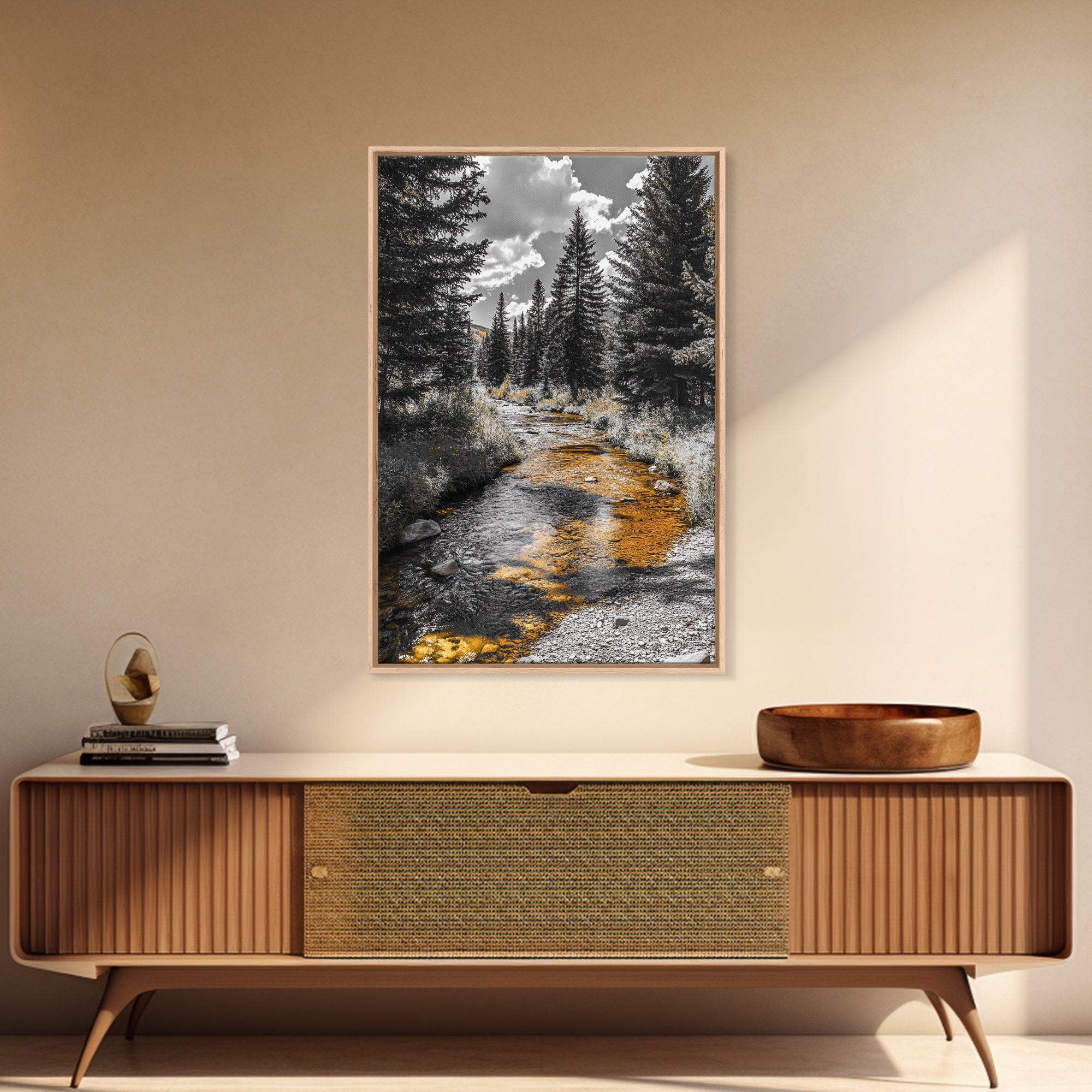 Forest Stream Autumn Glow Canvas Print