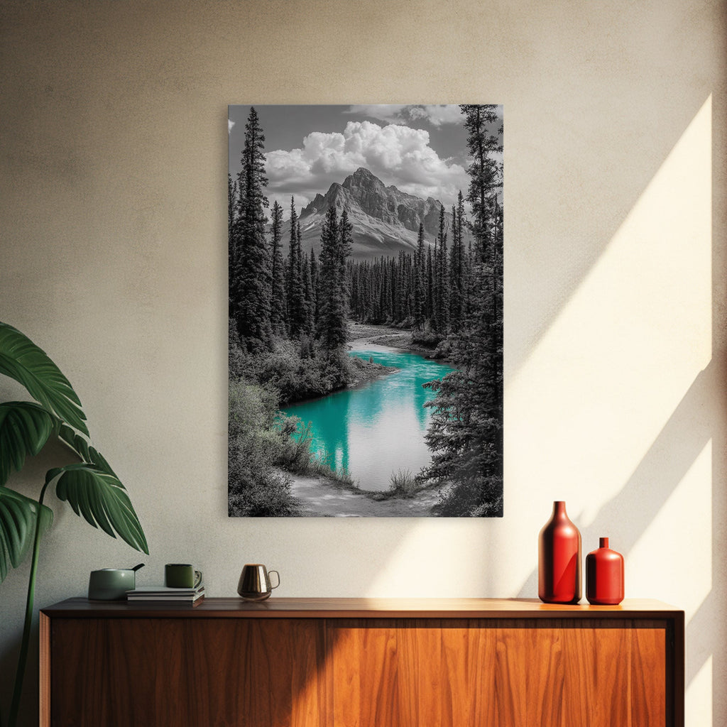 Mountain River Turquoise Stream Canvas Print