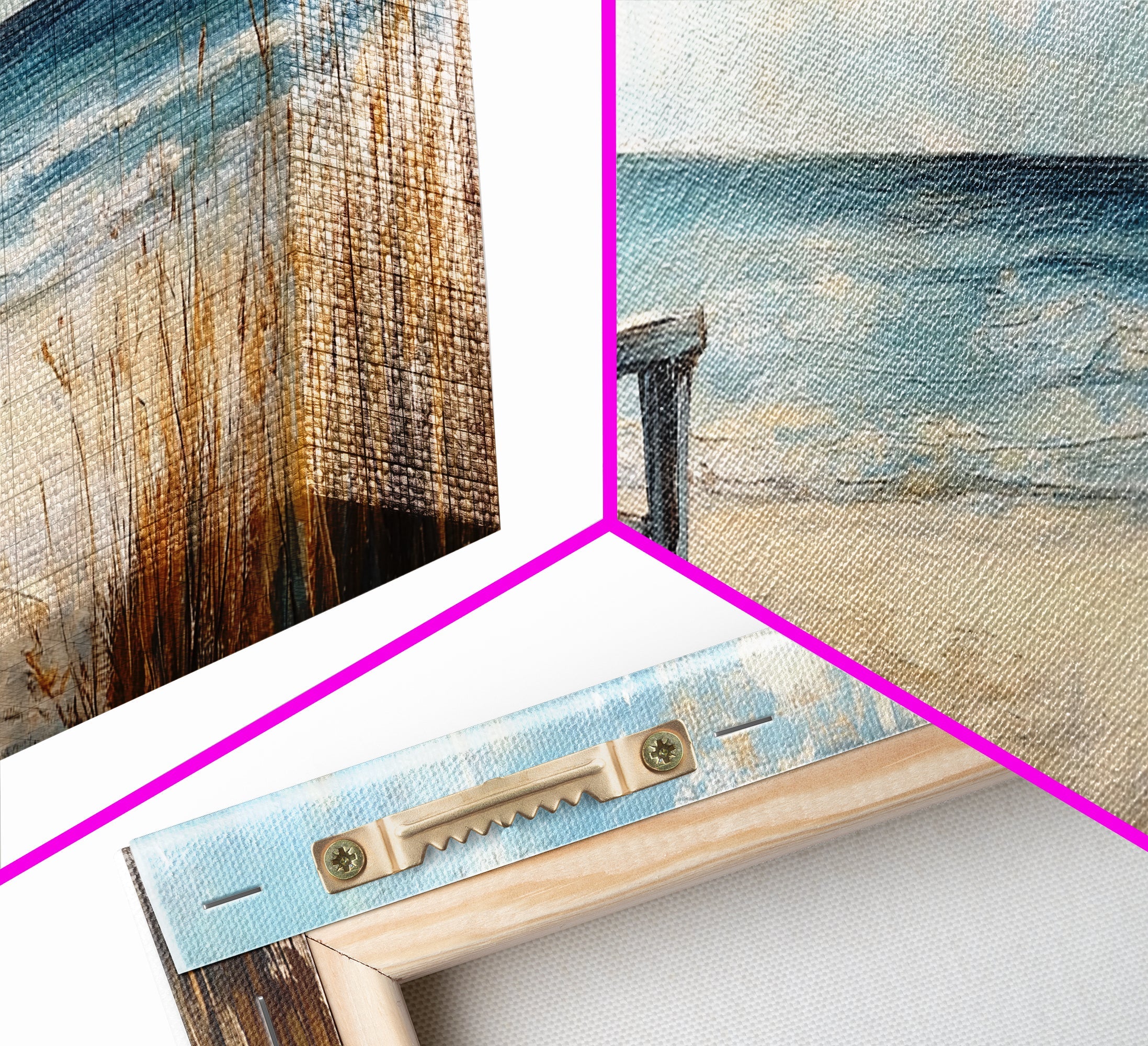 Adirondack Chair Beach Scene, Serene Coastal Landscape Art, Ocean View Wall Decor, Tranquil Bedroom, Framed Canvas Print