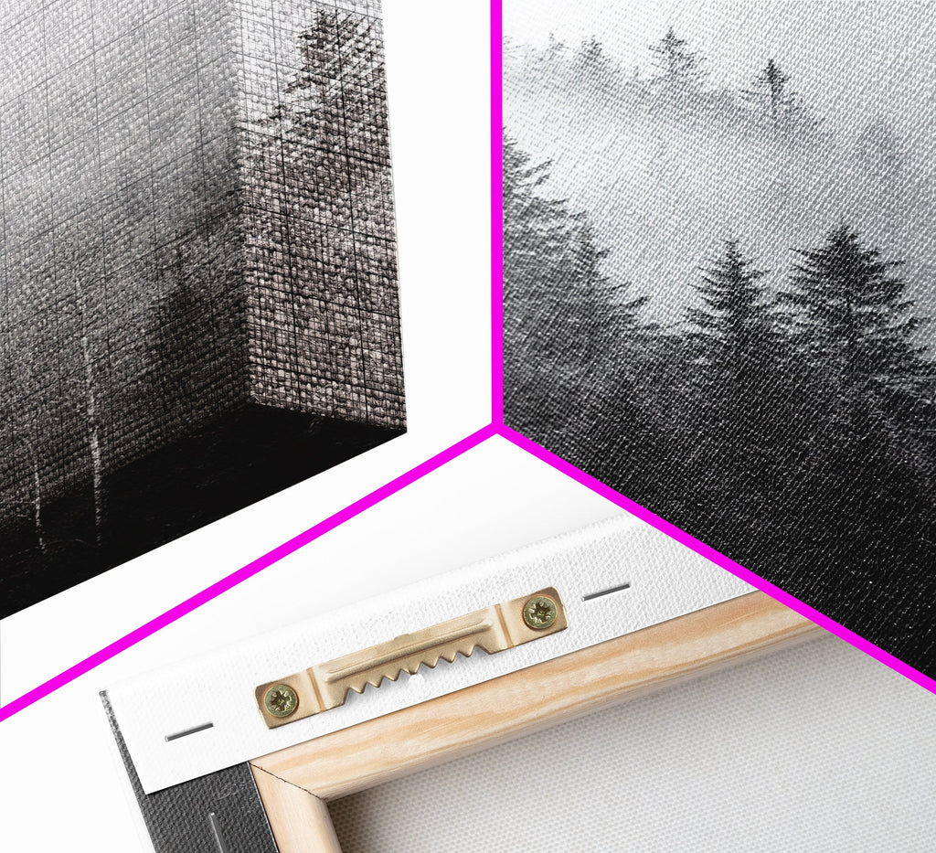 Misty Forest Pine Trees Foggy Morning Canvas Print