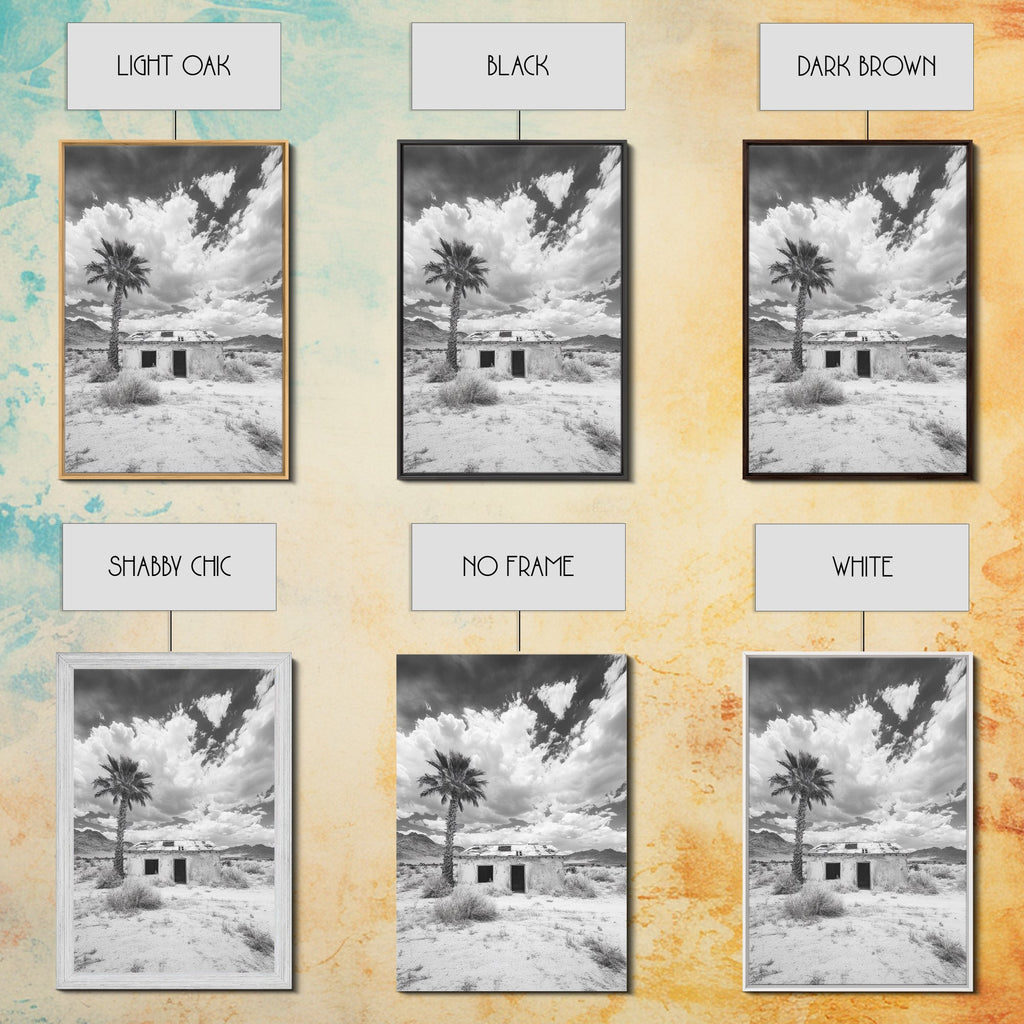 Palm Tree Desert Shack Western Minimalism Canvas Print