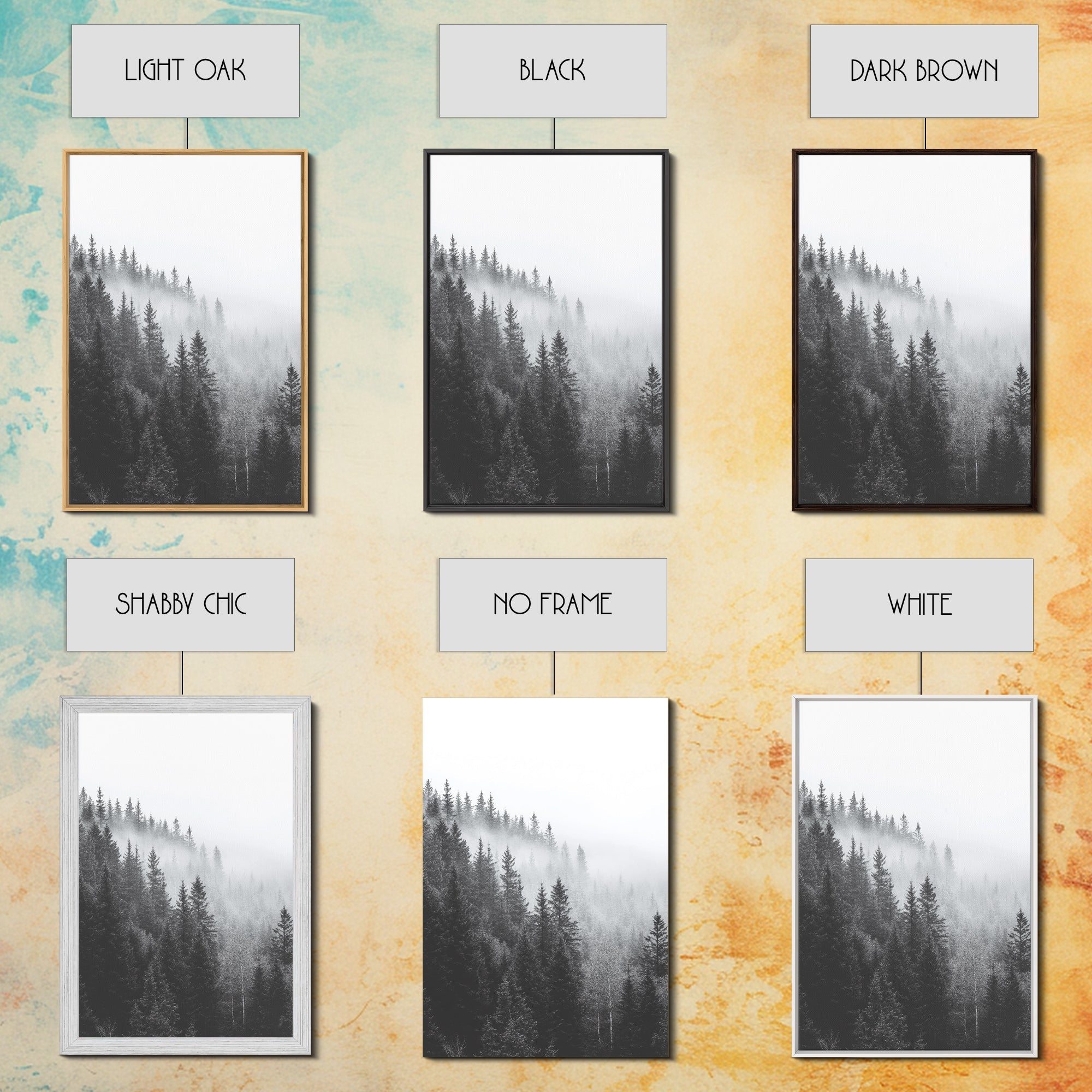 Misty Forest Pine Trees Foggy Morning Canvas Print