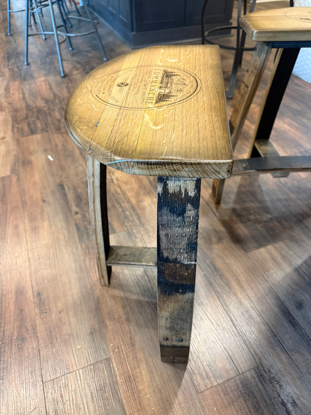 The Whiskey Workshop Bourbon Barrel Stool with Optional Engraving