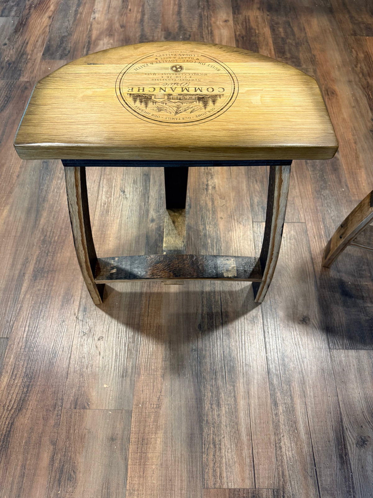 The Whiskey Workshop Bourbon Barrel Stool with Optional Engraving