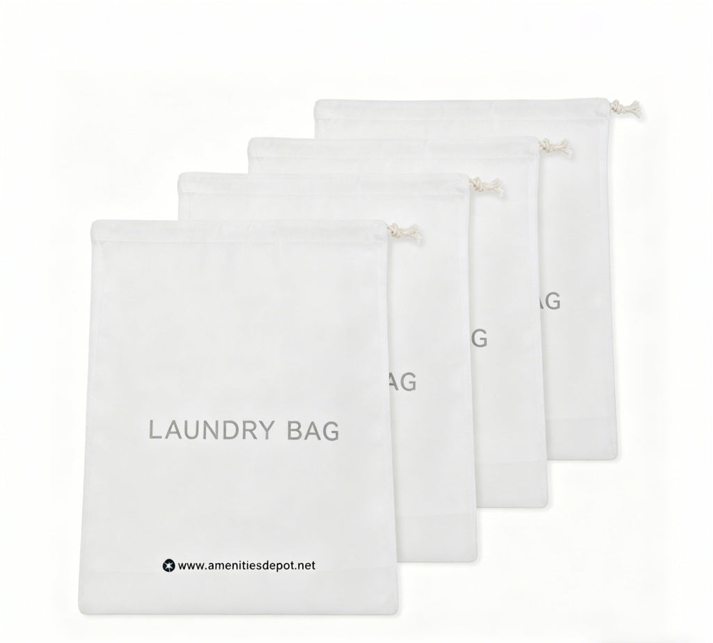 Disposable Drawstring Laundry Bags, 50 or 100 Pack - 60 x 50 cm