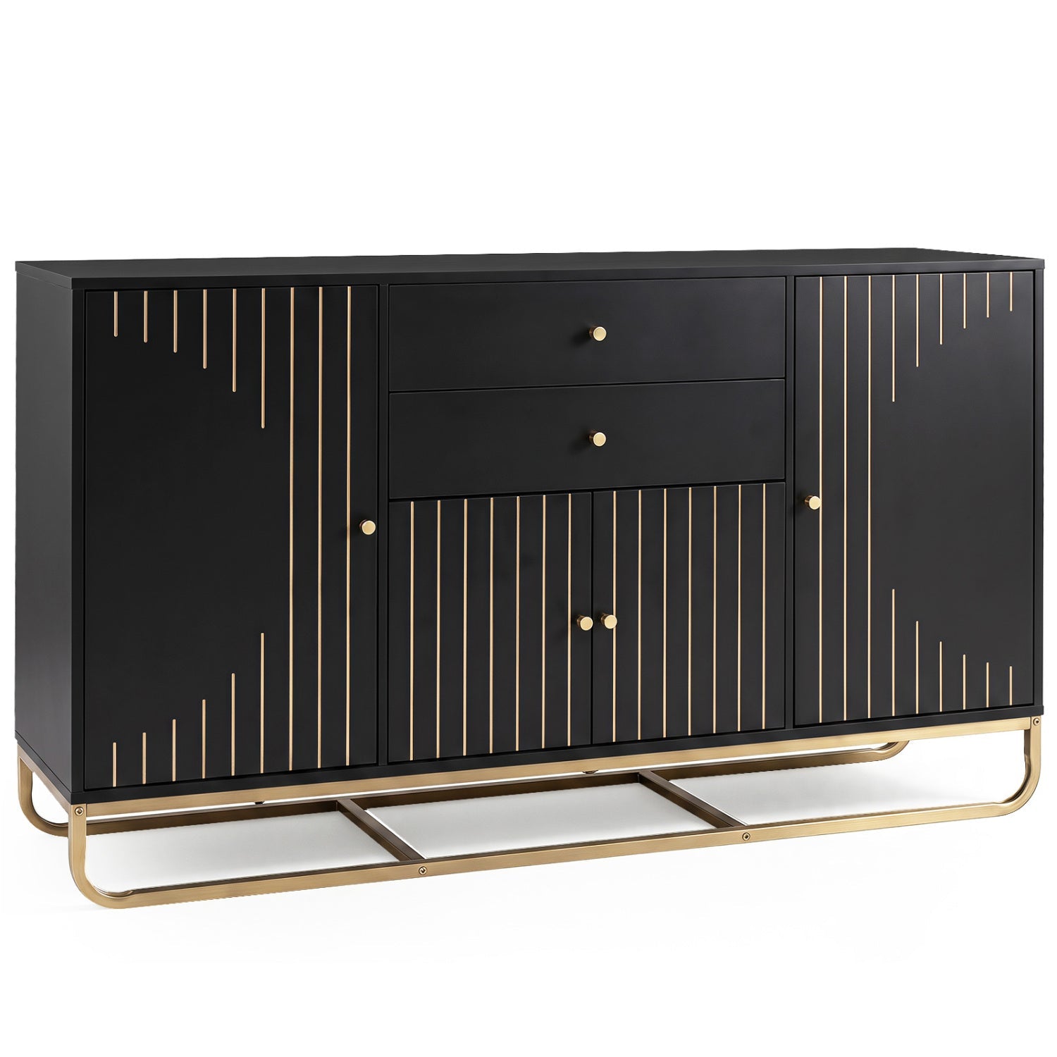 Modern Buffet Sideboard Cabinet with 2 Drawers & Adjustable Shelves