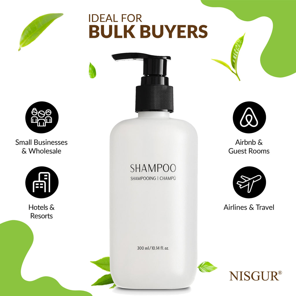 Nisgur Shampoo Pump Bottles, 300 mL - 12 Pack