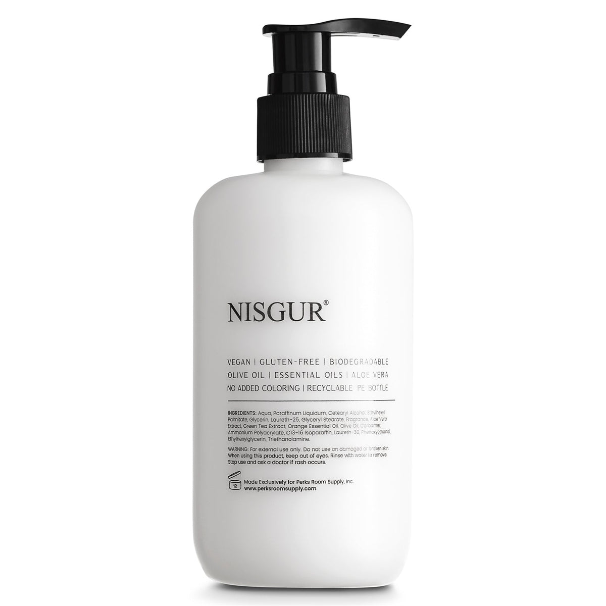 Nisgur Body Lotion Pump Bottles, 300 mL - 12 Pack