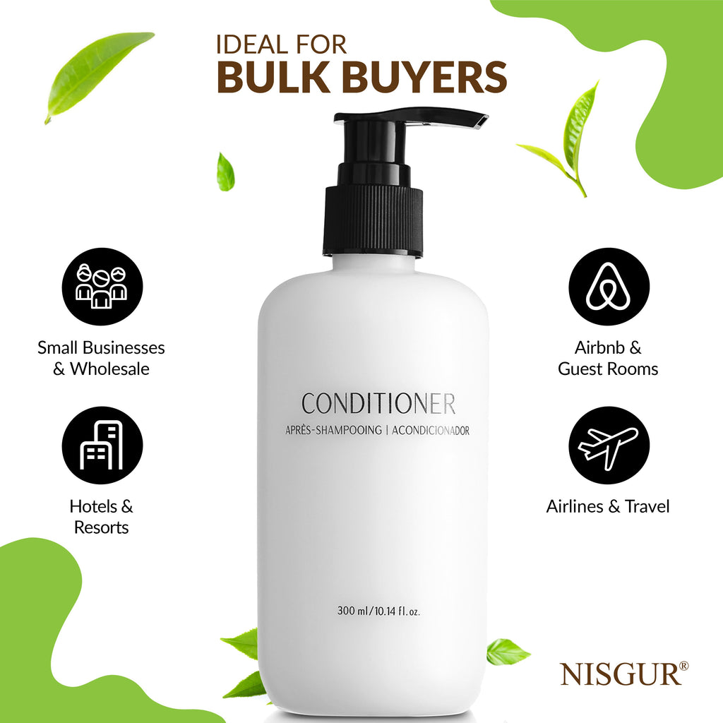 Nisgur Conditioner Pump Bottles, 300 mL - 12 Pack