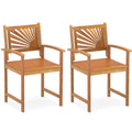 Acacia Wood Patio Dining Chairs - Set of 2