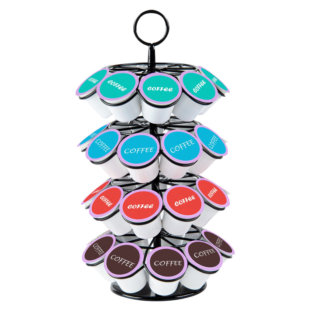 Revolving Iron Coffee Pod Holder – Holds 36 K-Cups
