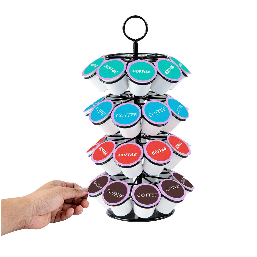 Revolving Iron Coffee Pod Holder – Holds 36 K-Cups