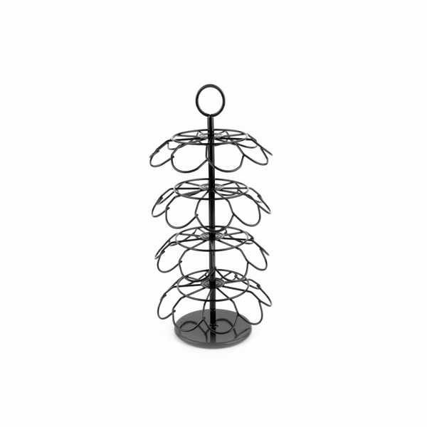 Revolving Iron Coffee Pod Holder – Holds 36 K-Cups