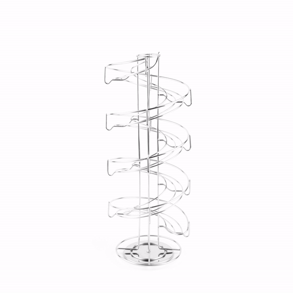 Revolving Stainless Steel Coffee Pod Holder – Holds 35–50 K-Cups