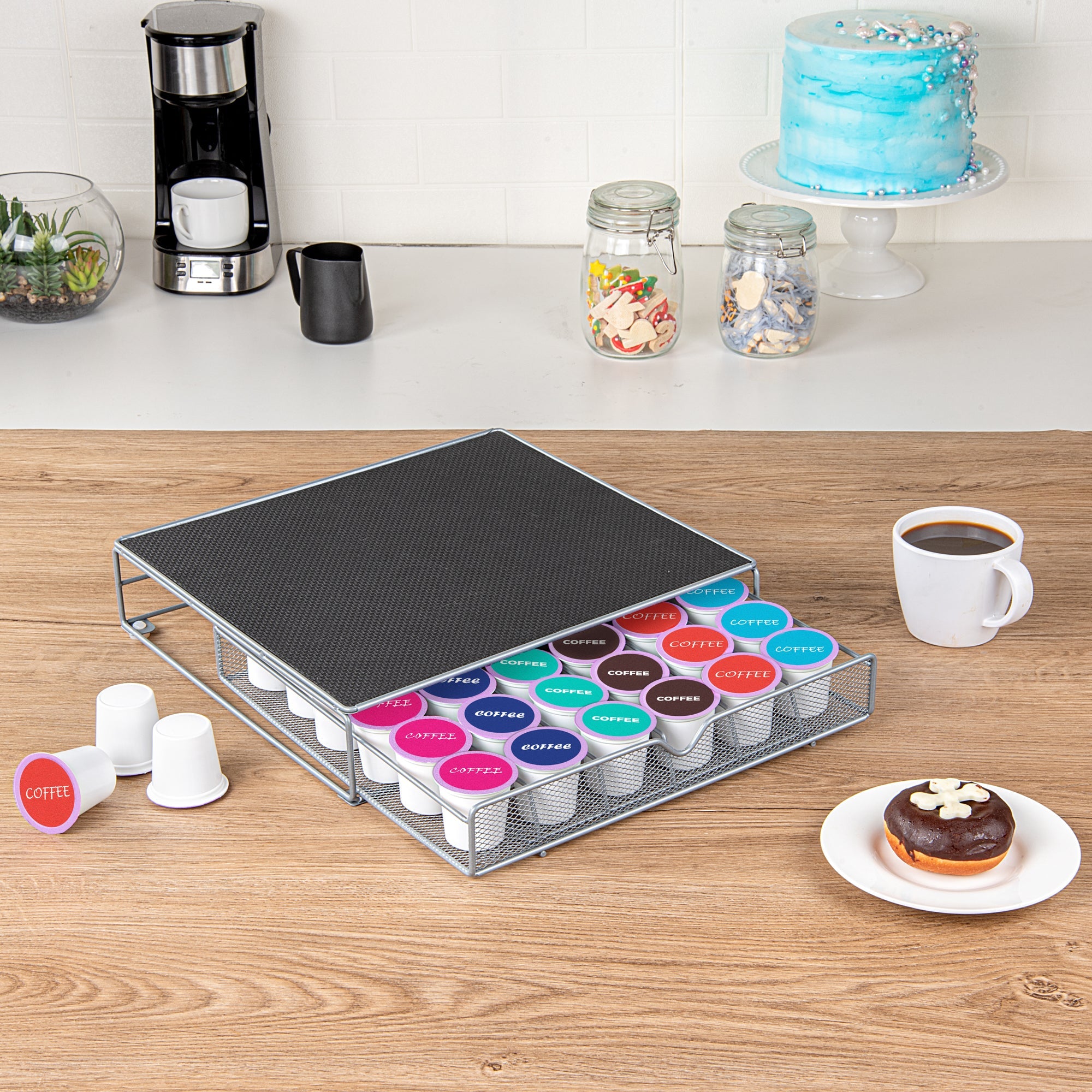 Iron Coffee Pod Storage Drawer – Holds 36 K-Cups
