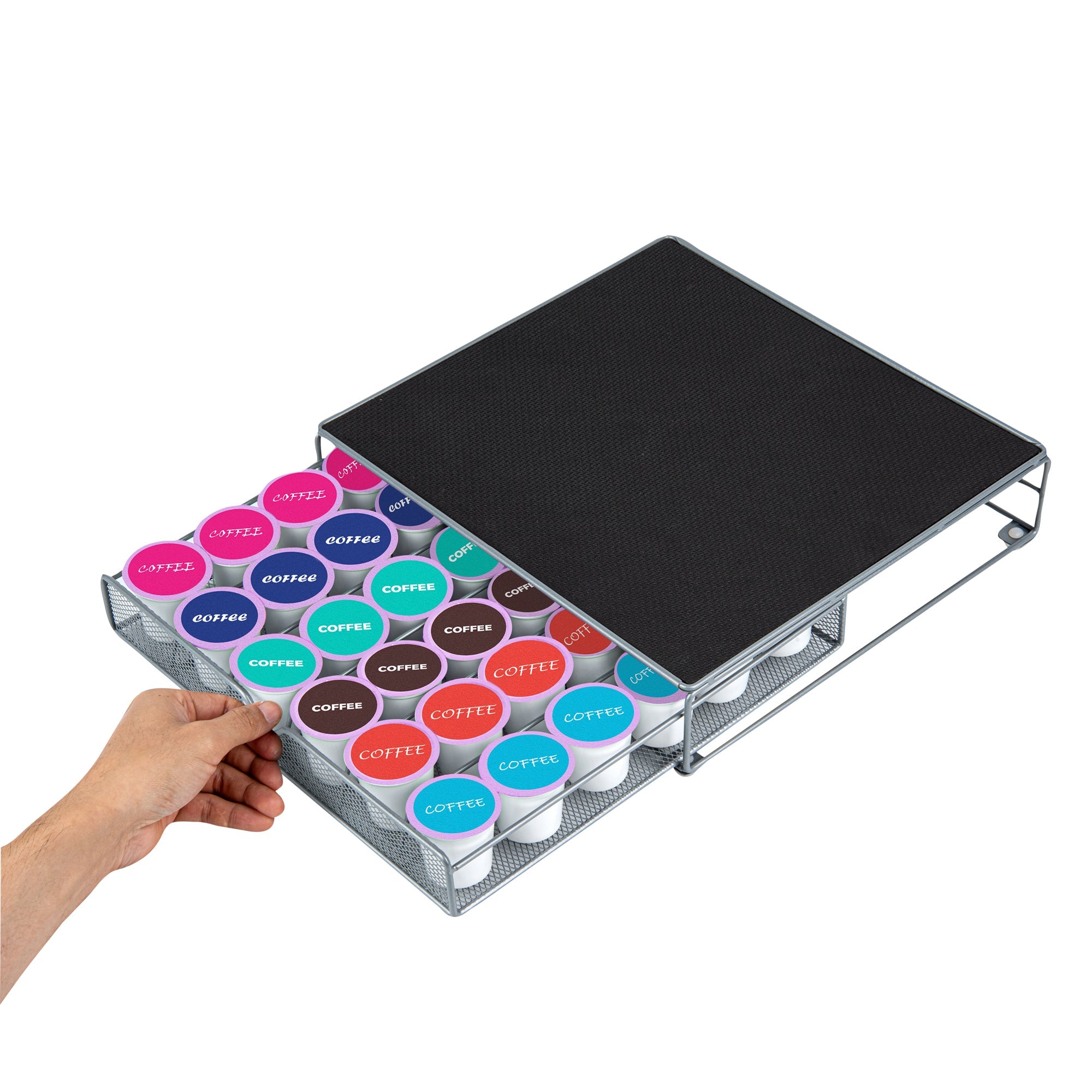 Iron Coffee Pod Storage Drawer – Holds 36 K-Cups