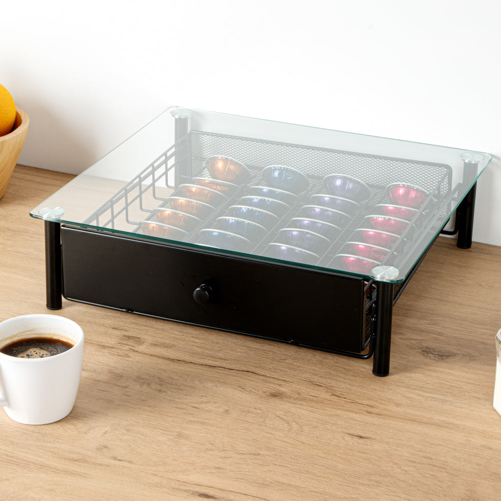 Iron Coffee Pod Storage Drawer for Nespresso Vertuo Capsules