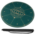Round Poker Mat for Texas Hold'em 40 inch Portable Foldable Anti-Slip Rubber Base Table Layout