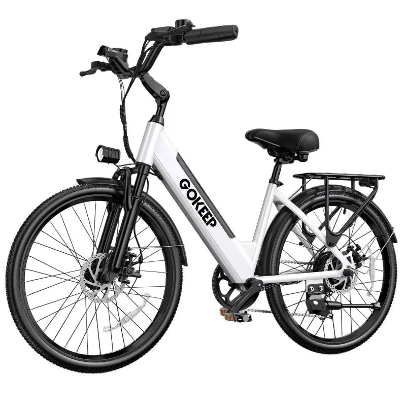 26-inch fashionable E-Bike, 7-speed variable speed adult electric bicycle, 600W brushless motor 48V-10.4ah battery electric mope