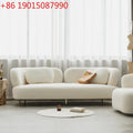 Wabi-sabi wind lamb wool three-person sofa combination light luxury small apartment designer creative beauty reception
