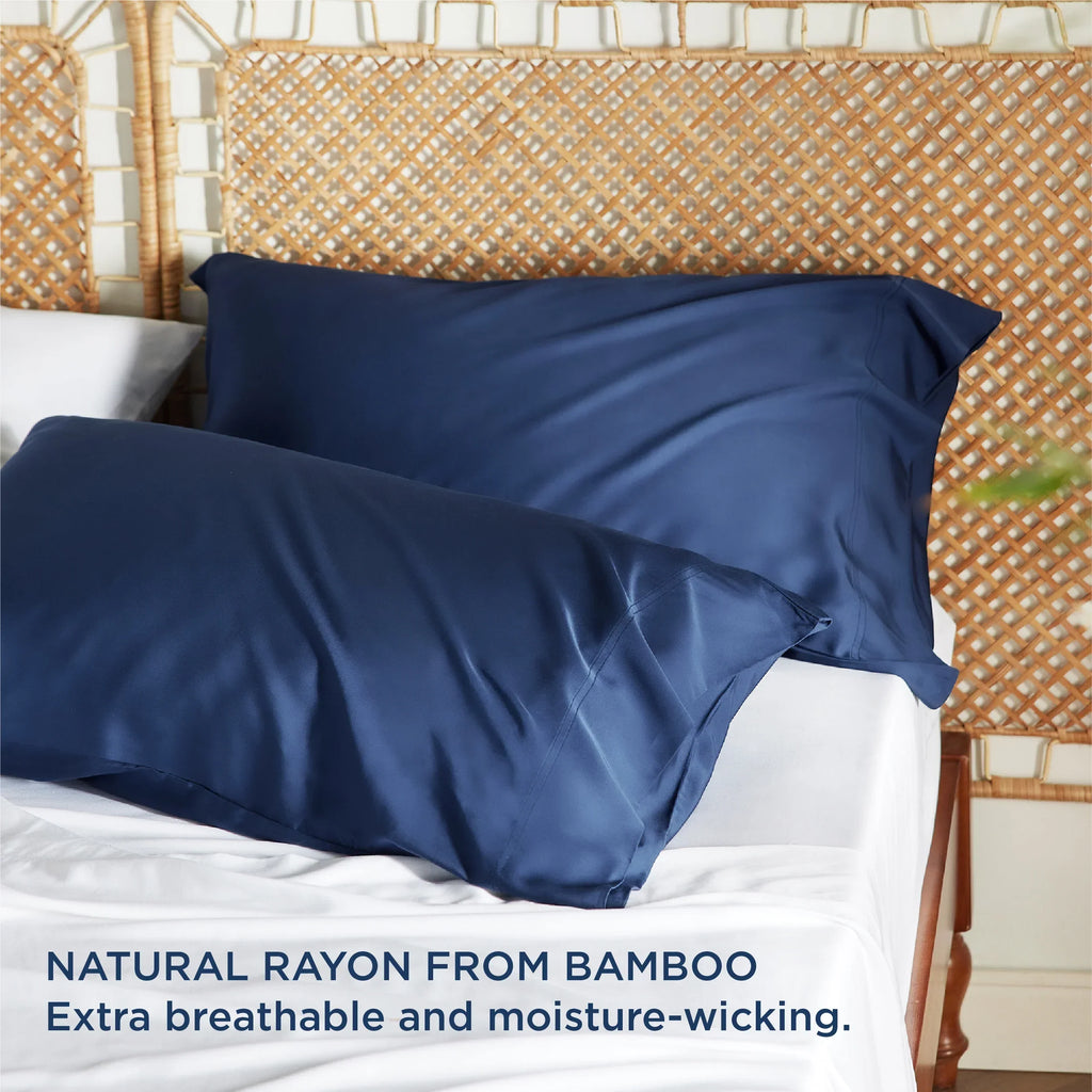 Bamboo-Derived Rayon Pillowcases - 2 Pack, Multiple Sizes