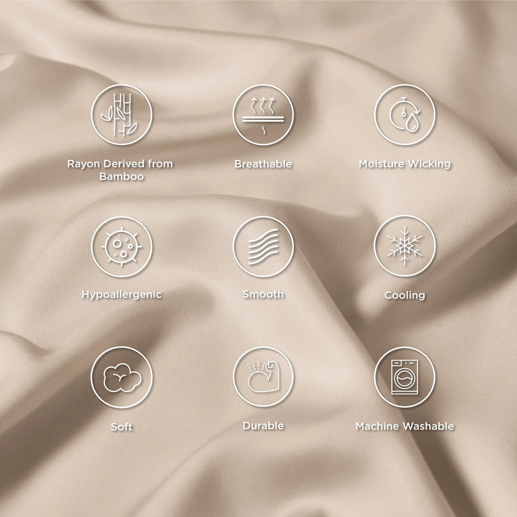 Bamboo-Derived Rayon Pillowcases - 2 Pack, Multiple Sizes