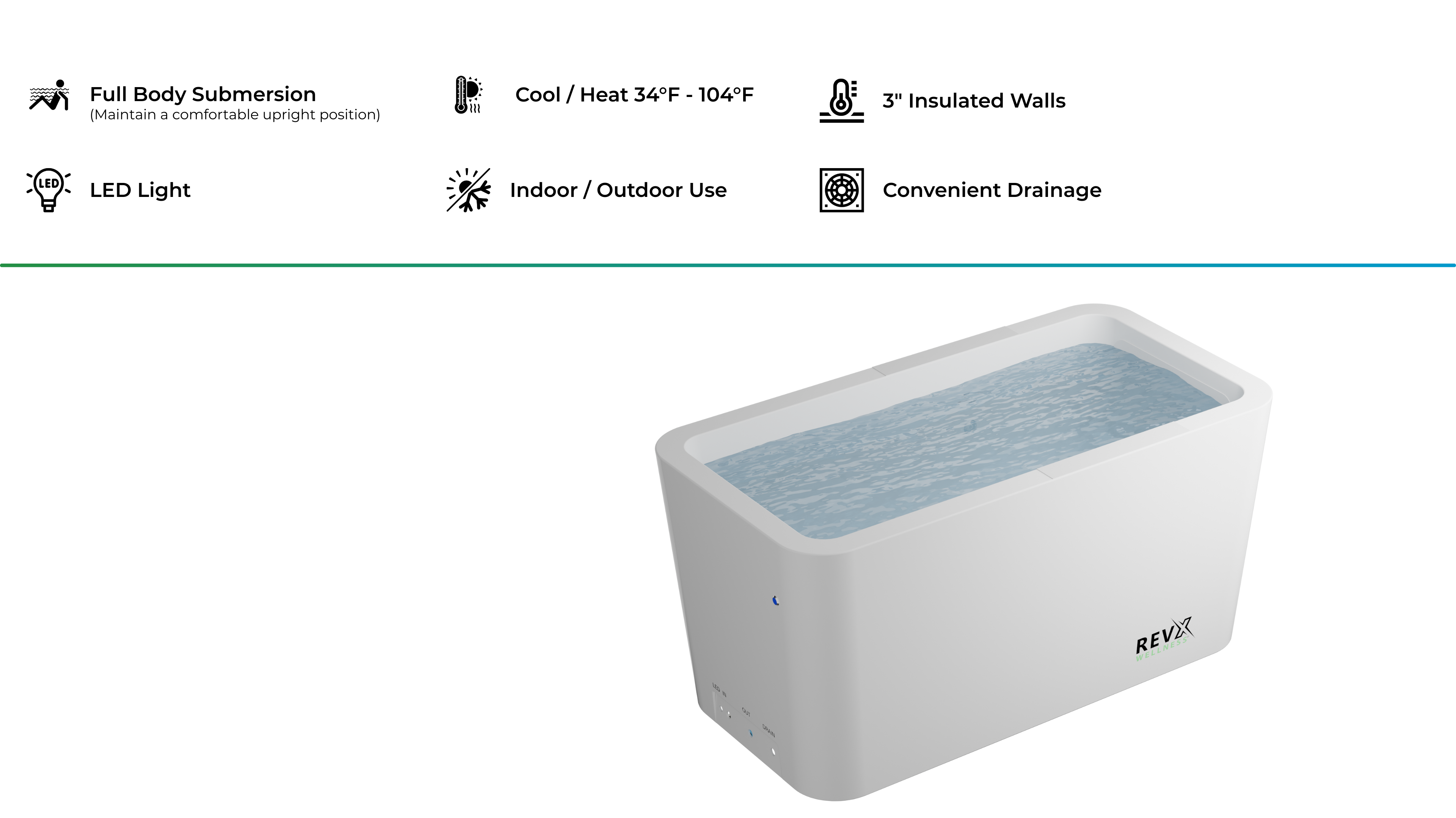 X Tub Acrylic Cold Plunge + LUX High Performance Chiller & Filtration System