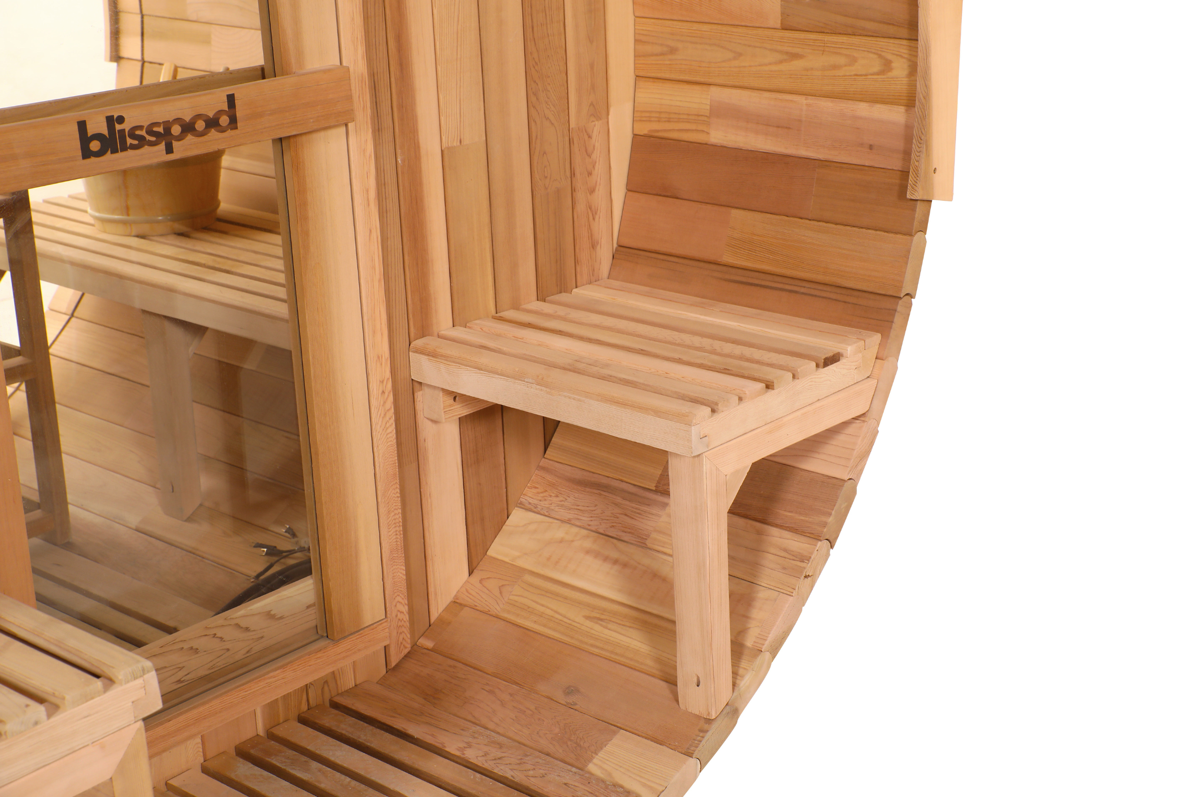 Prague Canadian Red Cedar Outdoor Barrel Sauna – 2-4 & 4-6 Person with Full Glass Back