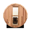 Prague Canadian Red Cedar Outdoor Steam Barrel Sauna | Full Glass Back