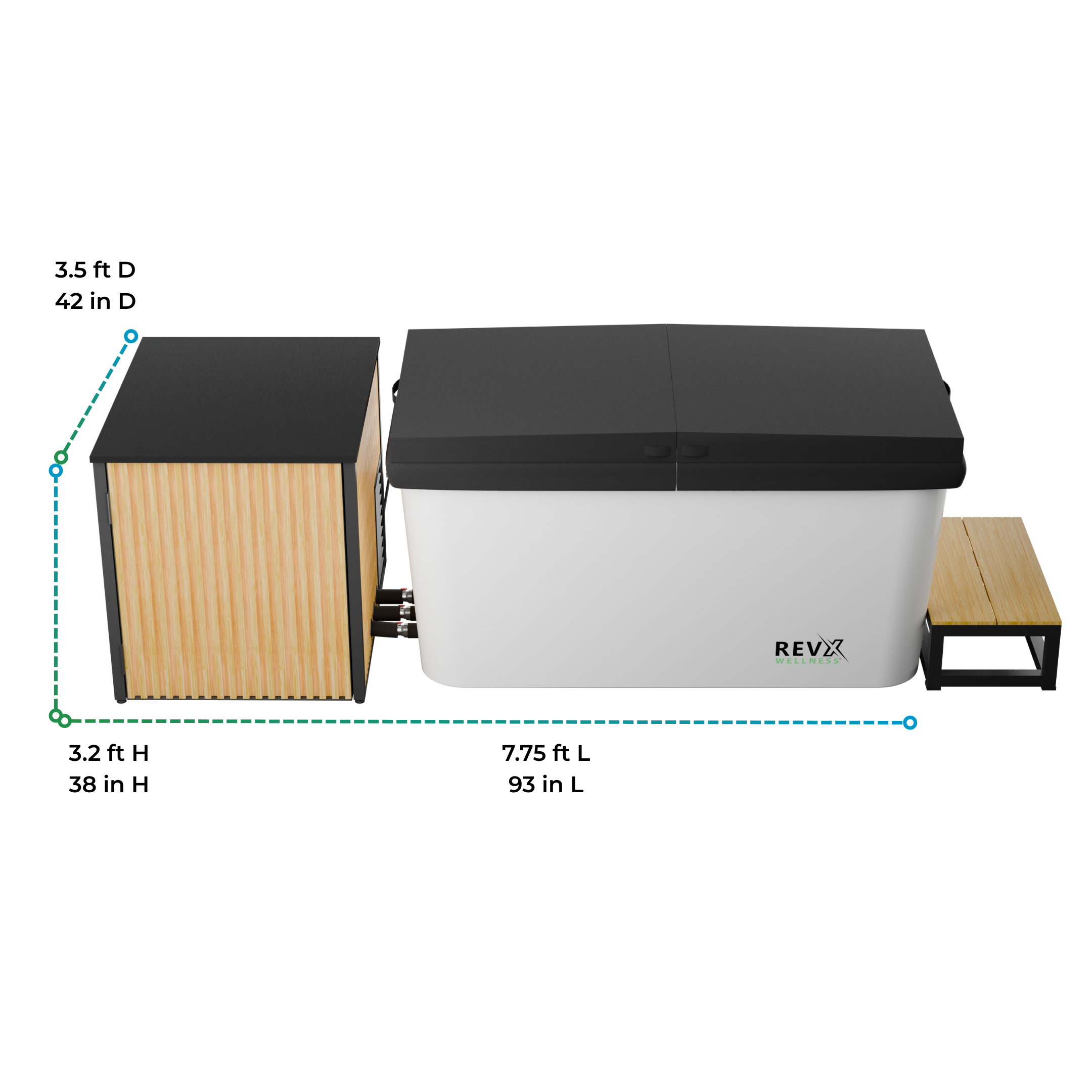 X Tub Acrylic Cold Plunge + LUX High Performance Chiller & Filtration System