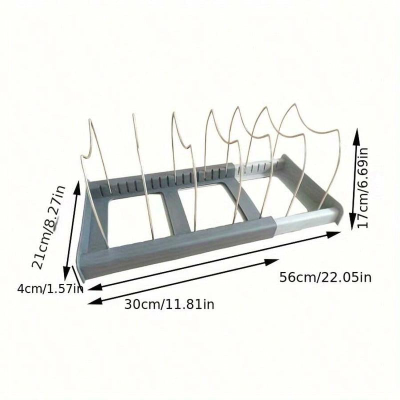 Expandable Pot & Pan Organizer Rack with Adjustable Dividers