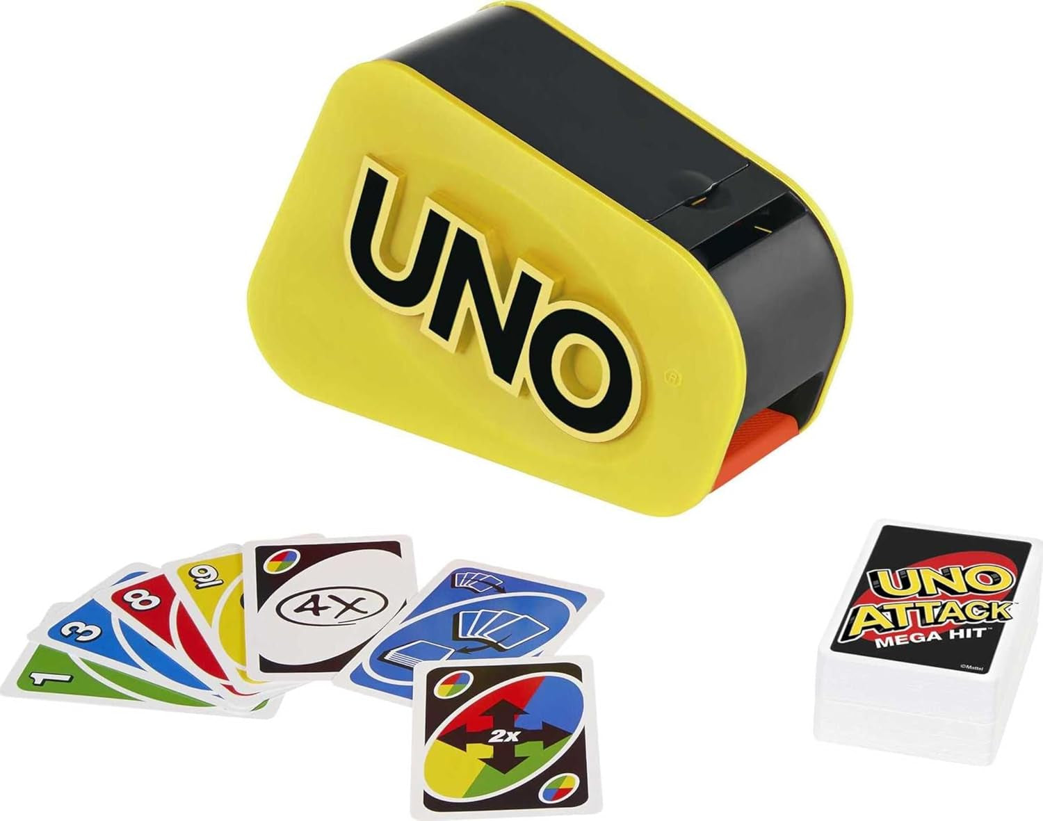 UNO Attack Mega Hit Card Game with Random-Action Launcher