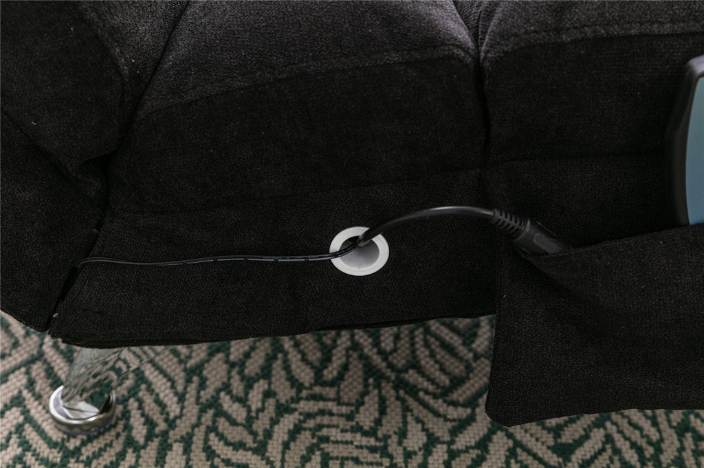 Luxury Upholstered Chaise Lounge, Vibration Relaxation, Fixed Back Recliner