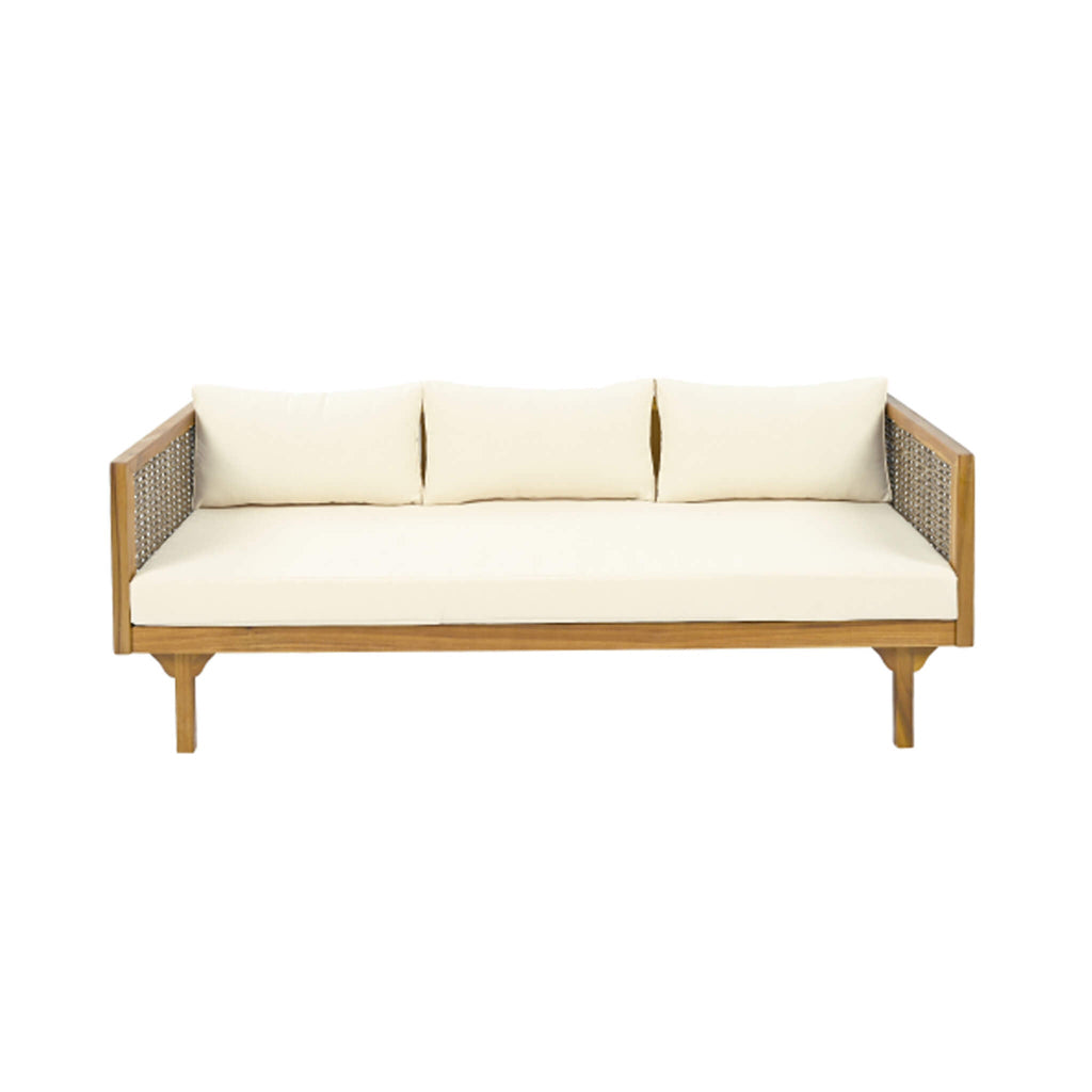 Alora 3-Seater Acacia Wood Daybed Sofa – Convertible with Water-Resistant Cushions