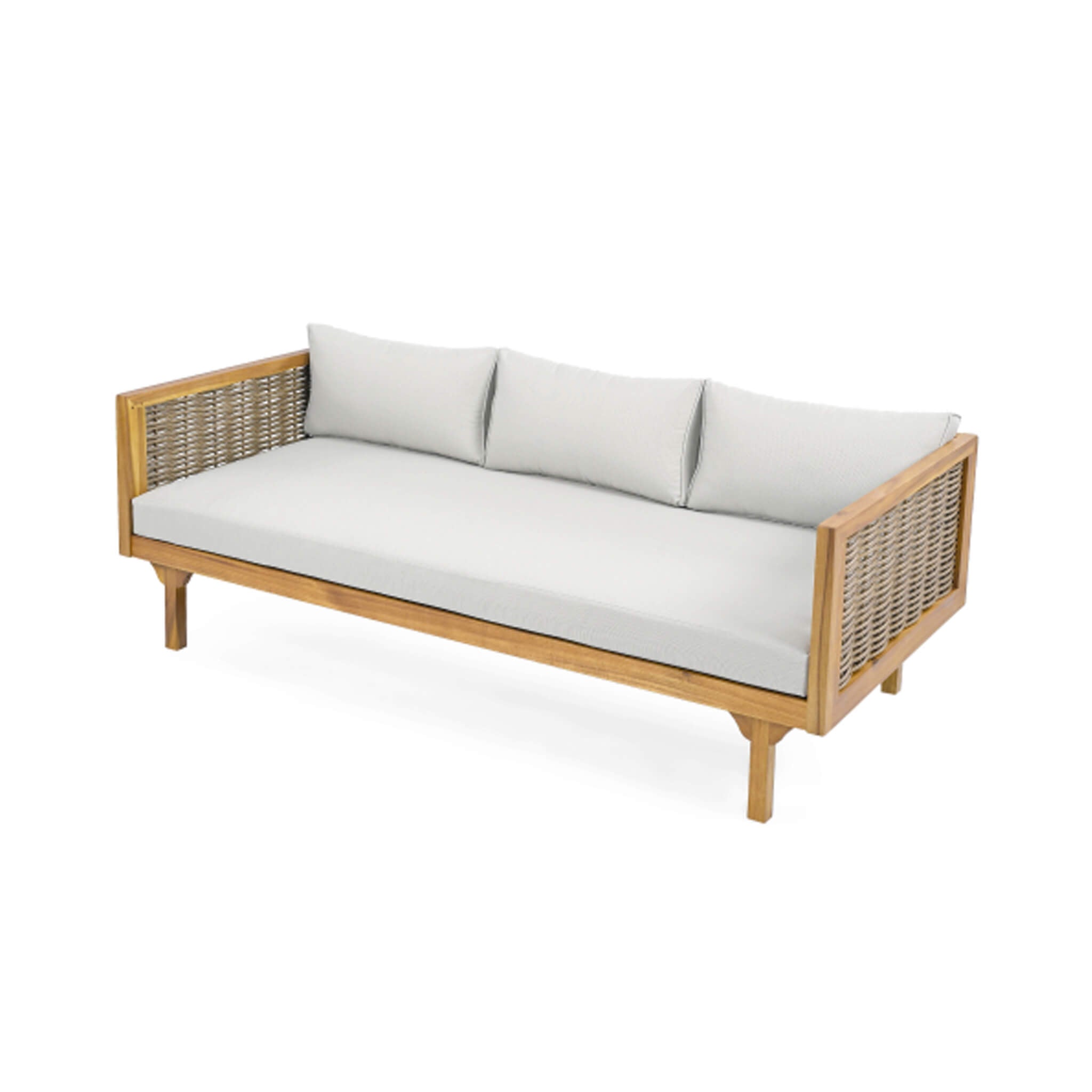 Alora 3-Seater Acacia Wood Daybed Sofa – Convertible with Water-Resistant Cushions