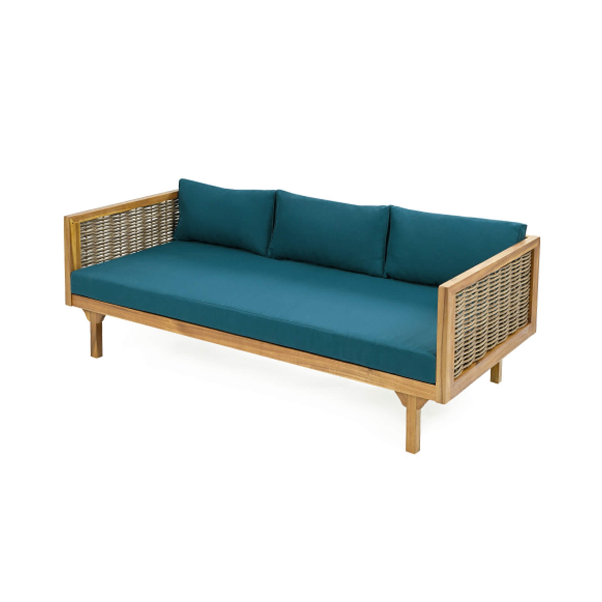 Alora 3-Seater Acacia Wood Daybed Sofa – Convertible with Water-Resistant Cushions