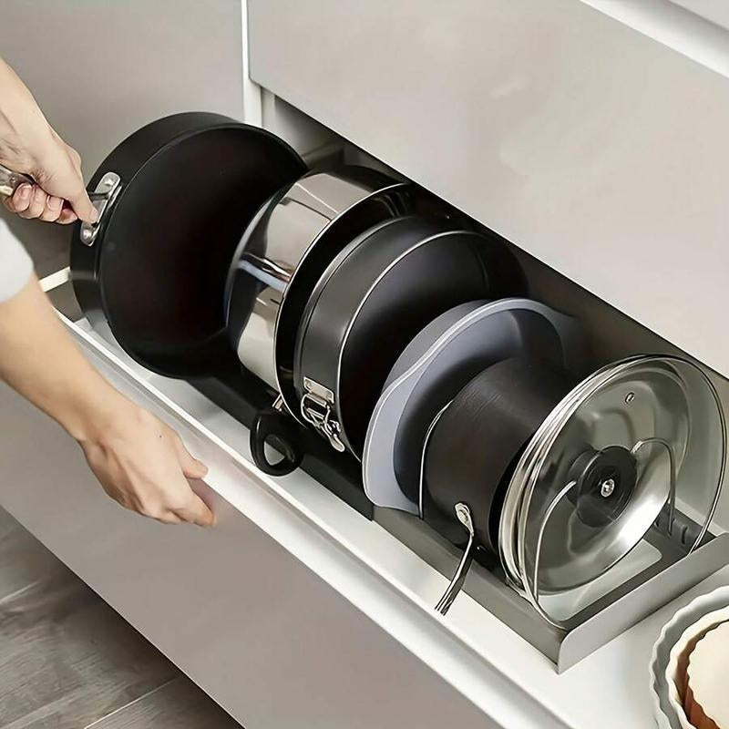 Expandable Pot & Pan Organizer Rack with Adjustable Dividers