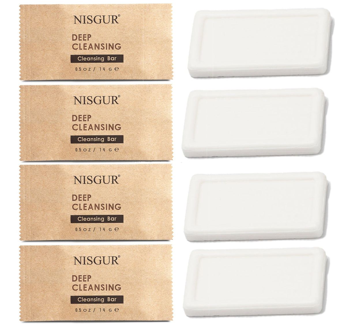 200 / 400 Pack 0.5oz Hotel Bar Soap Bulk - No Plastic Kraft Paper Bag - Nisgur