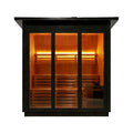 Custom 8-Person Luxury Canadian Red Cedar Outdoor Steam Sauna with Heater & Stones