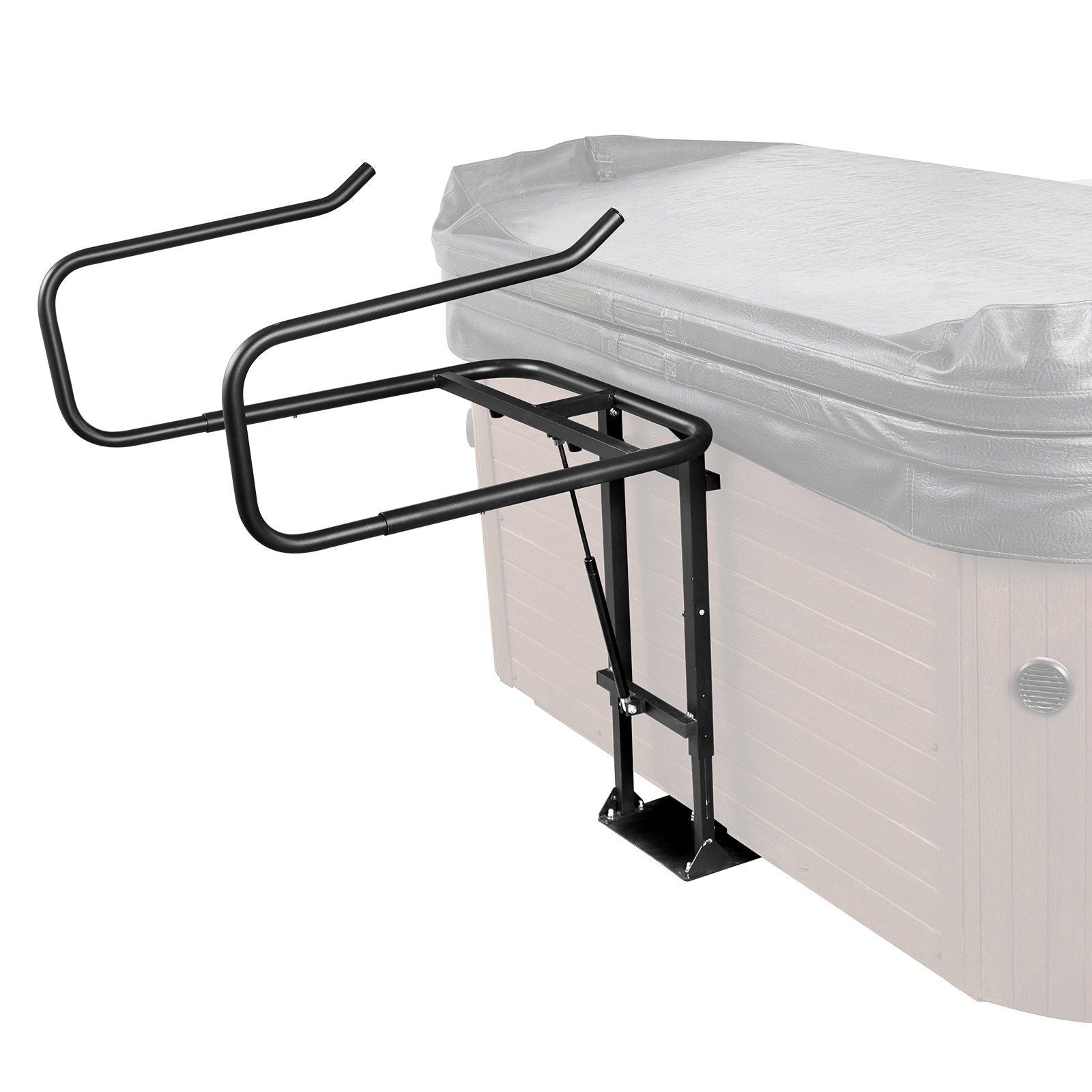 Hydraulic Hot Tub Cover Lift – Floor Mount, Fits Width 53"-92.5", Adjustable U-Arms
