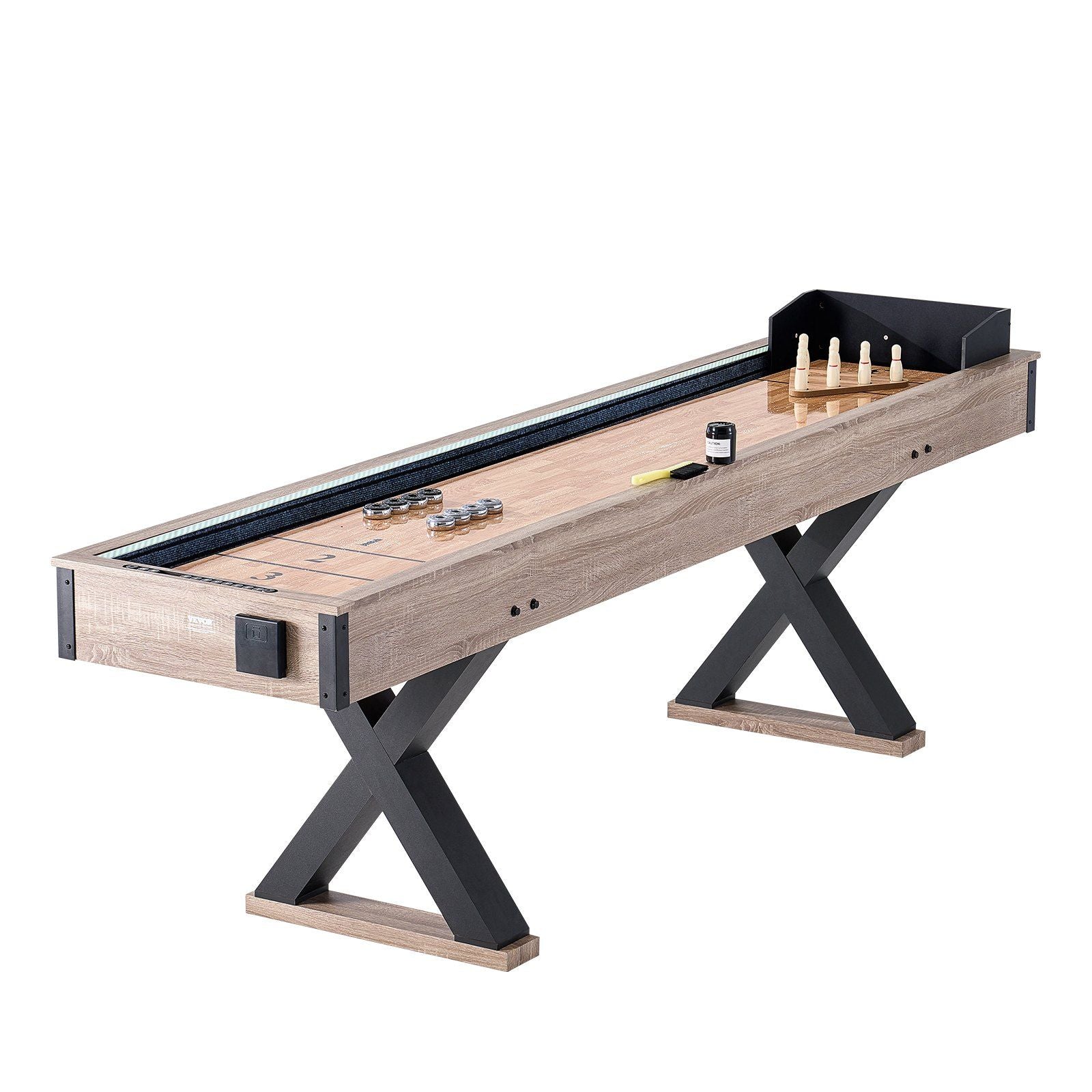 9 ft LED Shuffleboard & Bowling 2-in-1 Game Table