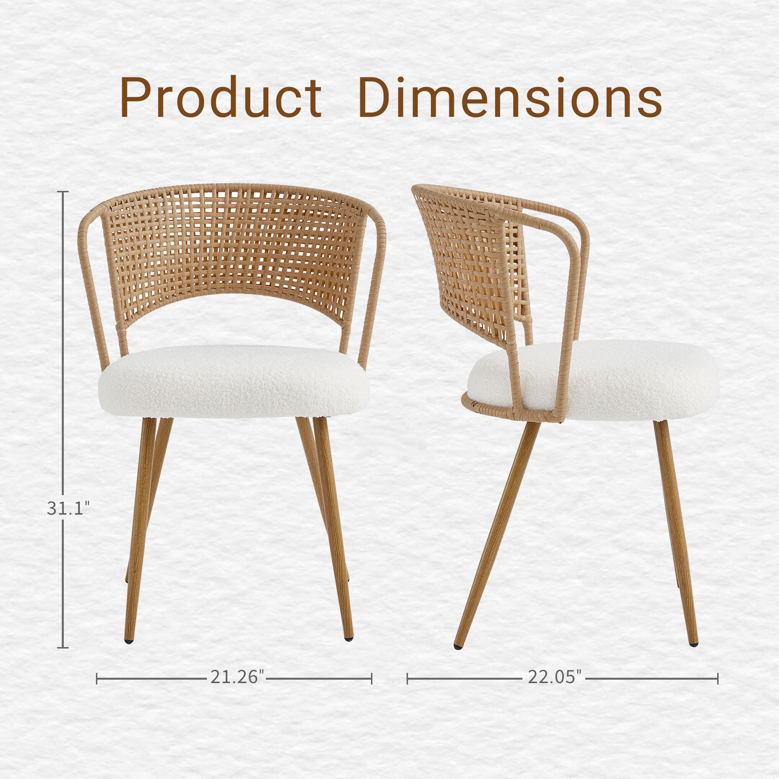 Farmhouse Style Wicker Dining Chair