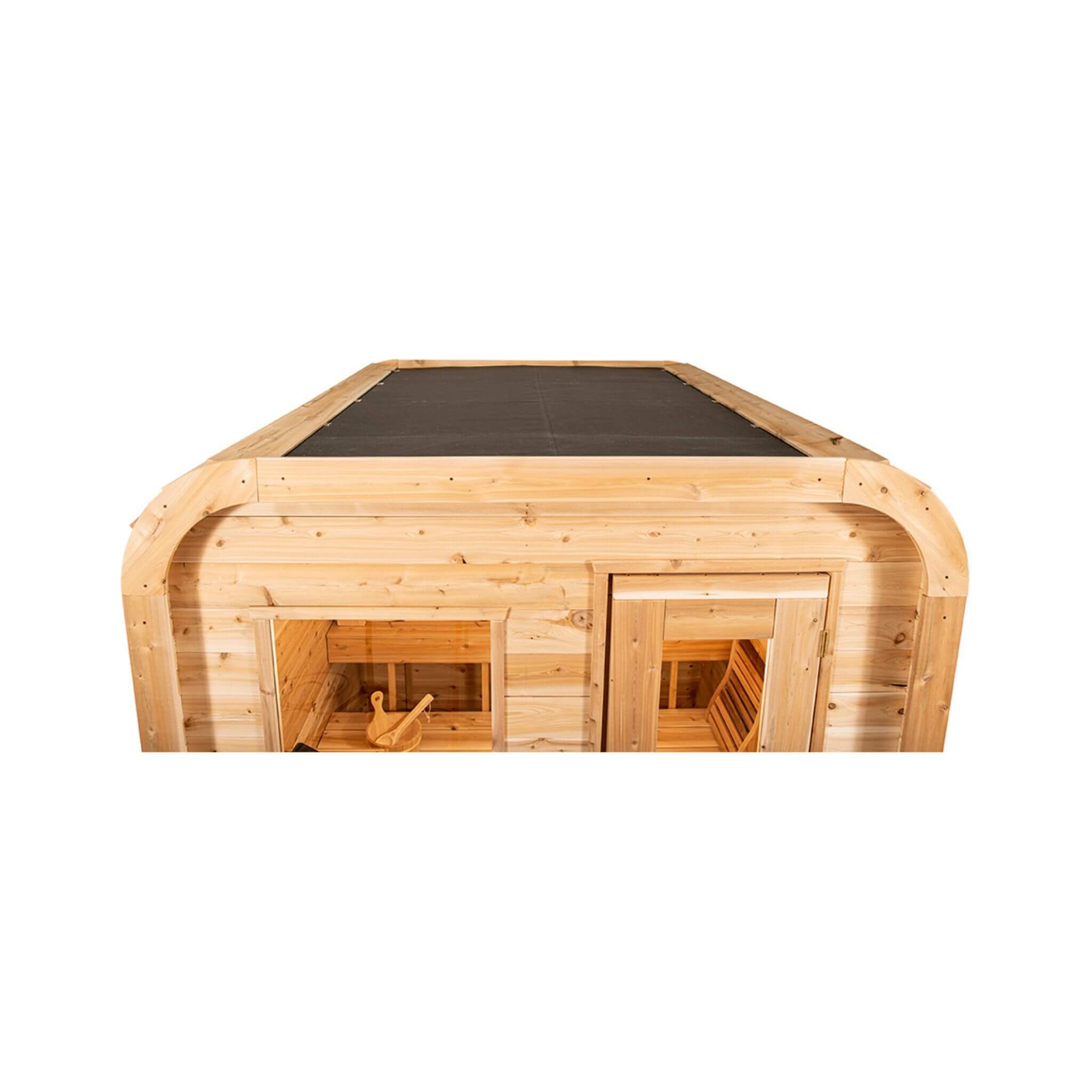 Dundalk Leisurecraft 4-Person Canadian Timber Luna Cube Sauna With Sloped Roof & Front Window (CTC22LU)