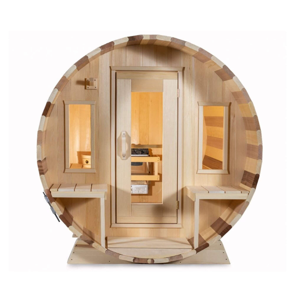 Dundalk Leisurecraft 6-Person Tranquility Barrel Sauna With Front Porch